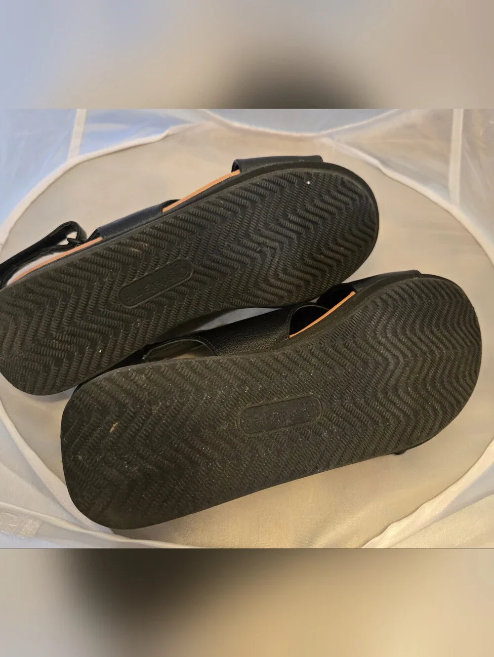 BareTraps Black Velcro Slingback Sandals